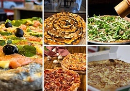 Diferentes pizzas de establecimientos leoneses