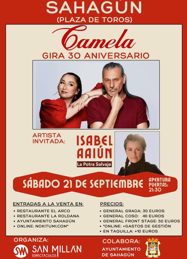 Cartel del concierto de Camela en Sahagún