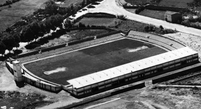 Estadio de la Puentecilla desde el aire. 1955.