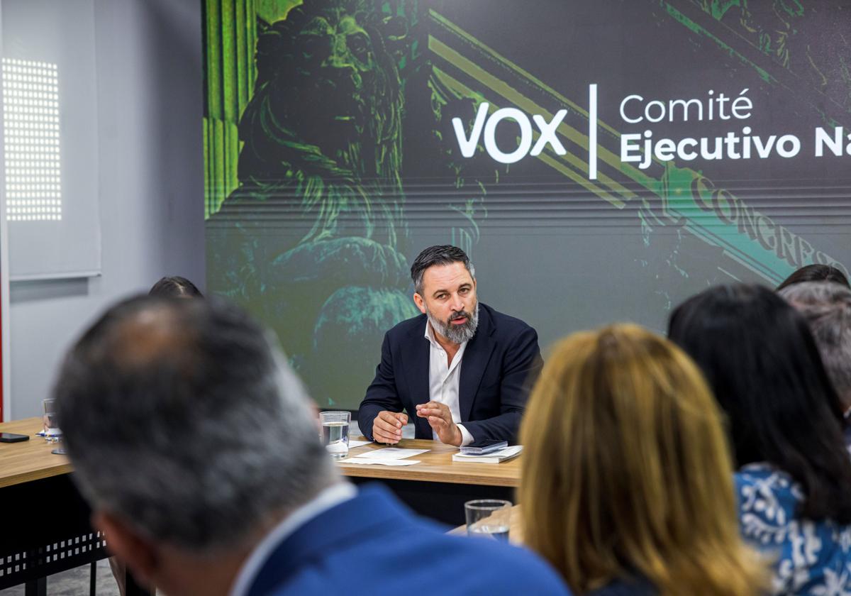 Imagen de la reunión de VOX en Madrid.