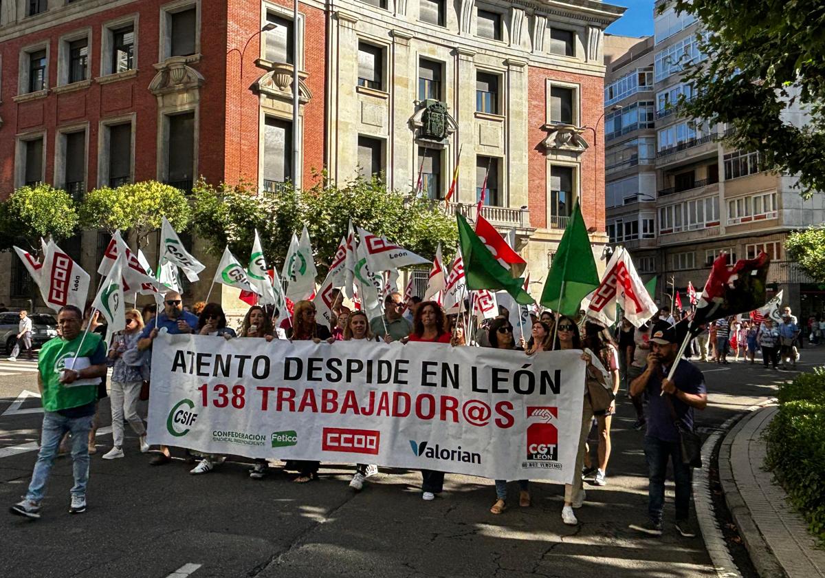 Manifestación de Atento León este viernes 12 de julio.