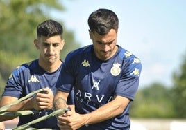 Antón Escobar, en un entrenamiento con la Cultural.