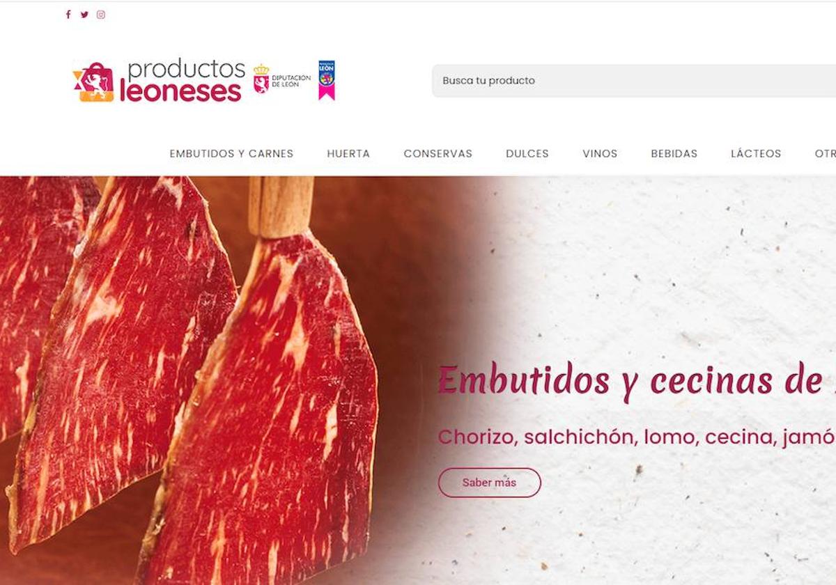 Imagen de la página web de los productos de León.