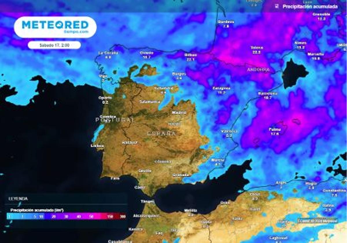 La DANA dejará lluvias en buena parte de España.