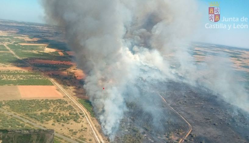 Imagen aérea del incendio.