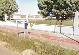 Imagen de la entrada a la localidad de Valderas.