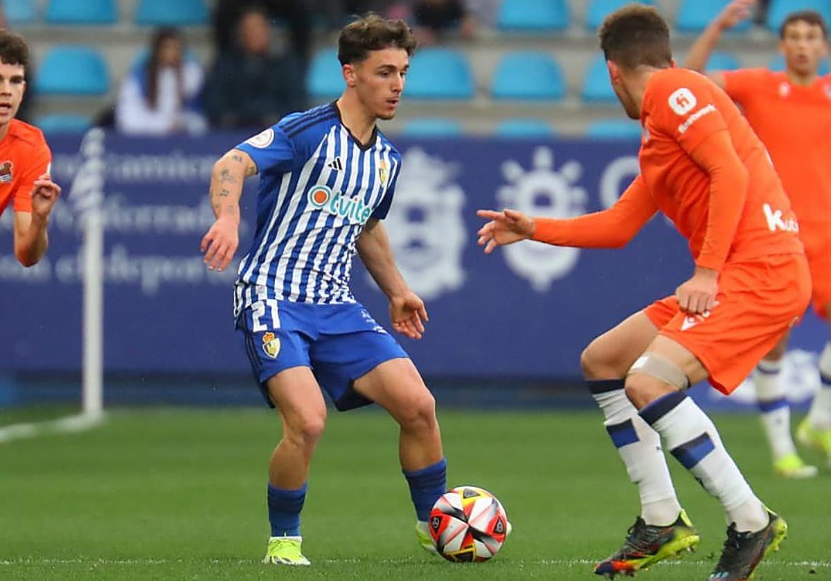Yeray Cabanzón, en un partido de la pasada temporada con la Deportiva.