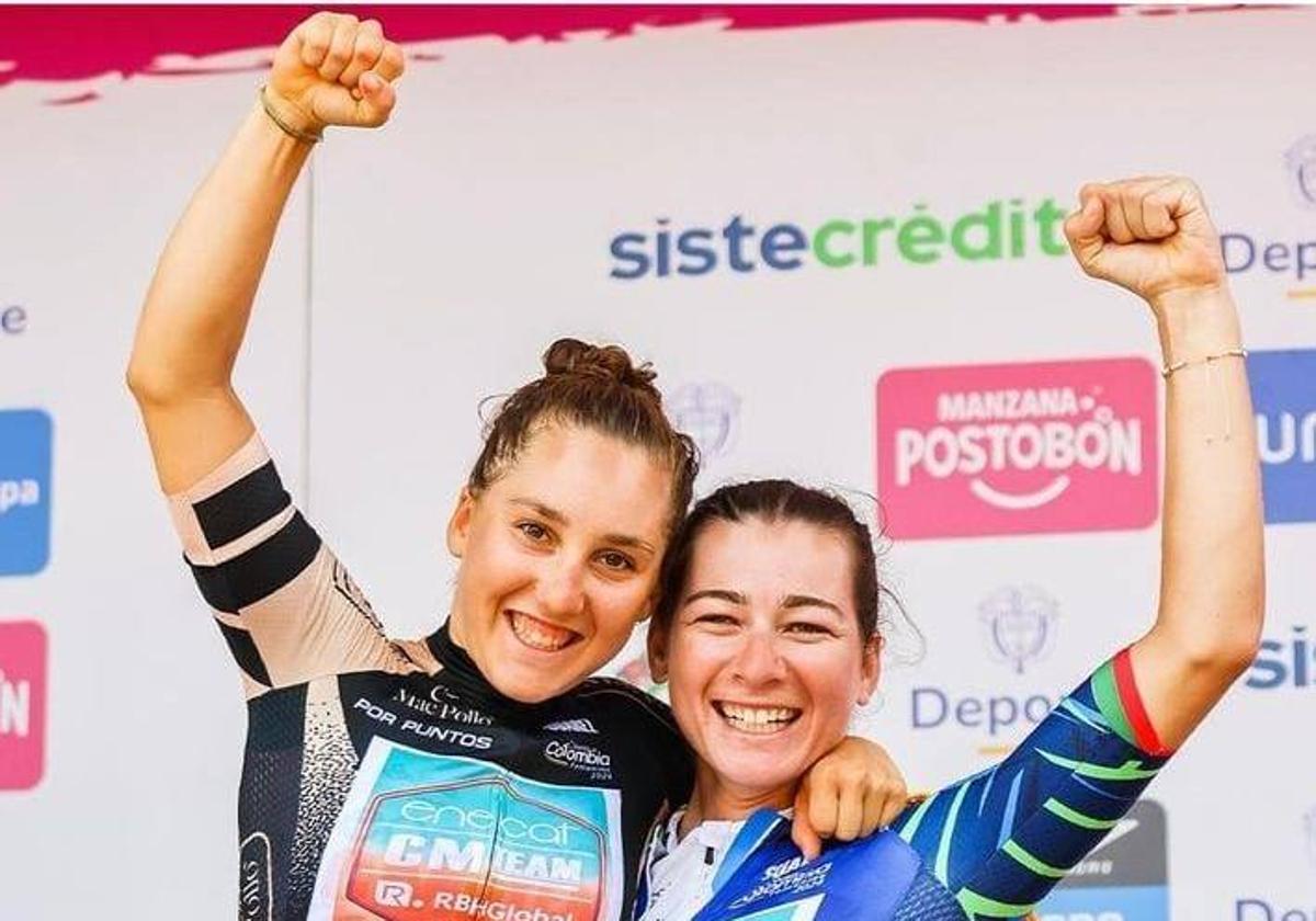 Valentina Basilico y Daniela Campos, ciclistas del Eneicat CM Team.