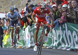 Purito Rodríguez llegó como líder en la primera y única subida hasta ahora a este puerto, en 2012.