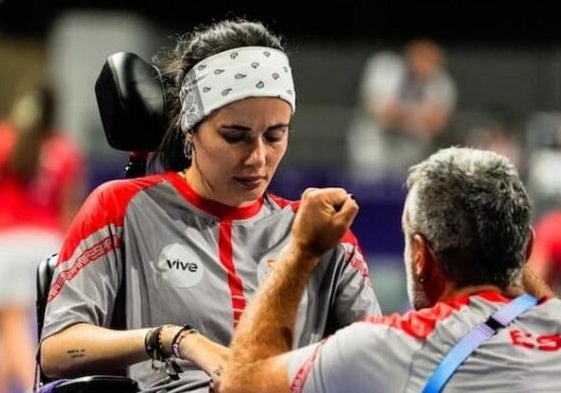 Sara Aller, durante su participación en los Juegos Paralímpicos.