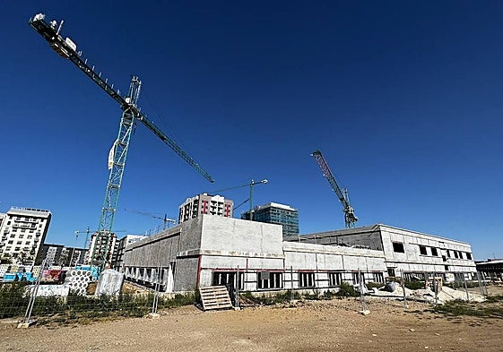 Obra del nuevo Conservatorio de Música de León.