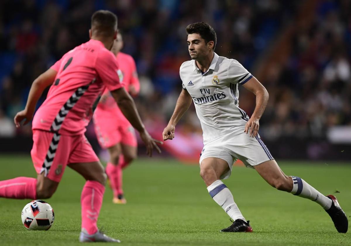 Enzo Zidane, en el partido ante la Cultural de la Copa del Rey 2016/17 en el que debutó.