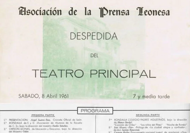 Último programa de Teatro Principal. Abril de 1961