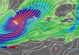 El modelo de referencia de Meteored prevé que Kirk podría llegar a la Península como un profundo ciclón extratropical.