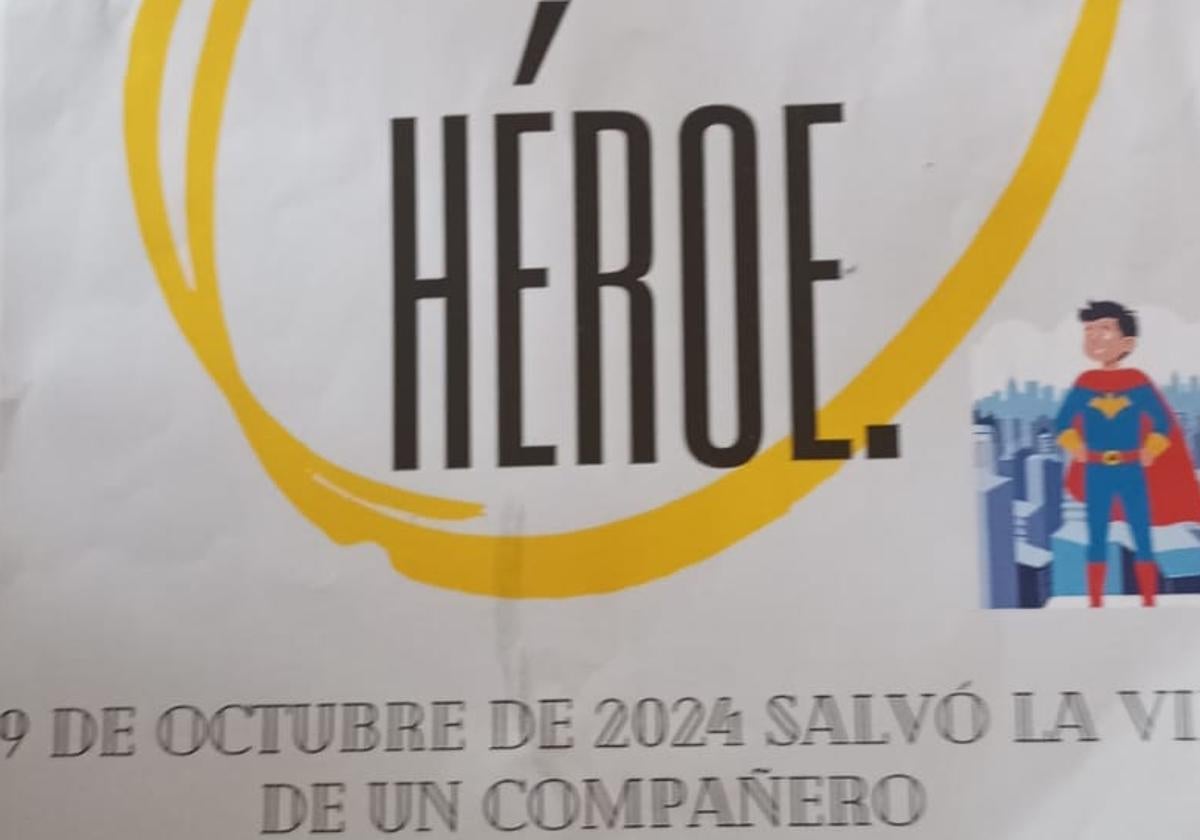 Imagen del cartel entregado a Gonzalo Serrano.