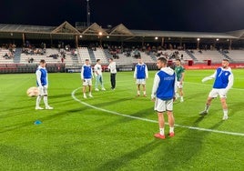 Jugadores de la Ponferradina en Lezama