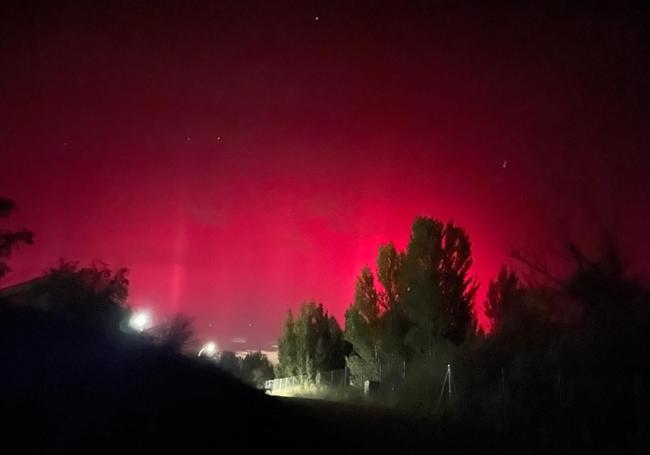 La aurora boreal desde Benamariel.