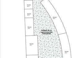 Plano del parque de Participación Ciudadana en La Lastra.