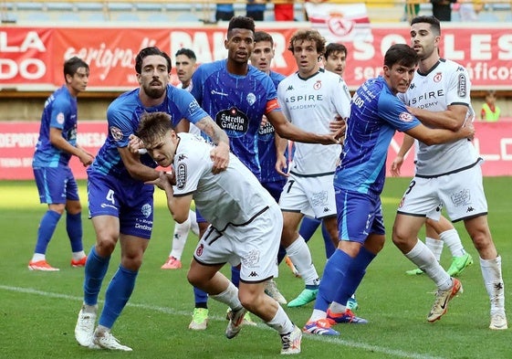 Álvaro, Barri y Artola, en el partido de la Cultural de este sábado ante el Ourense (3-0).