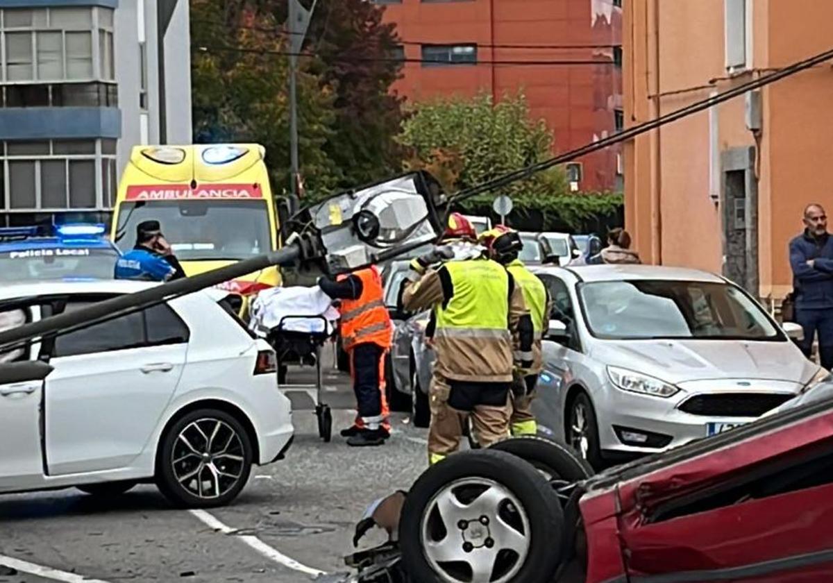 Accidente con tres vehículos implicados en San Andrés del Rabanedo