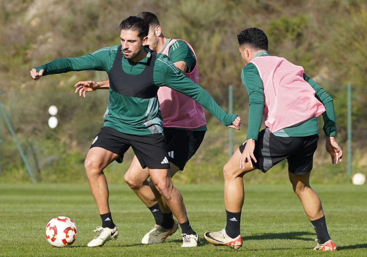 Borja Fernández, en un entrenamiento de la Deportiva.