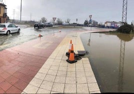 Inundaciones en el alfoz de León debido a las precipitaciones.