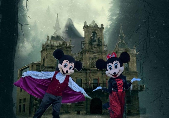 Cartel anunciando la presencia de Mickey y Mnnie en Astorga.