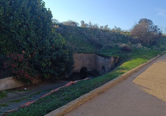 Desague del canal Elsa, uno de los puntos que más se inunda con las lluvias.