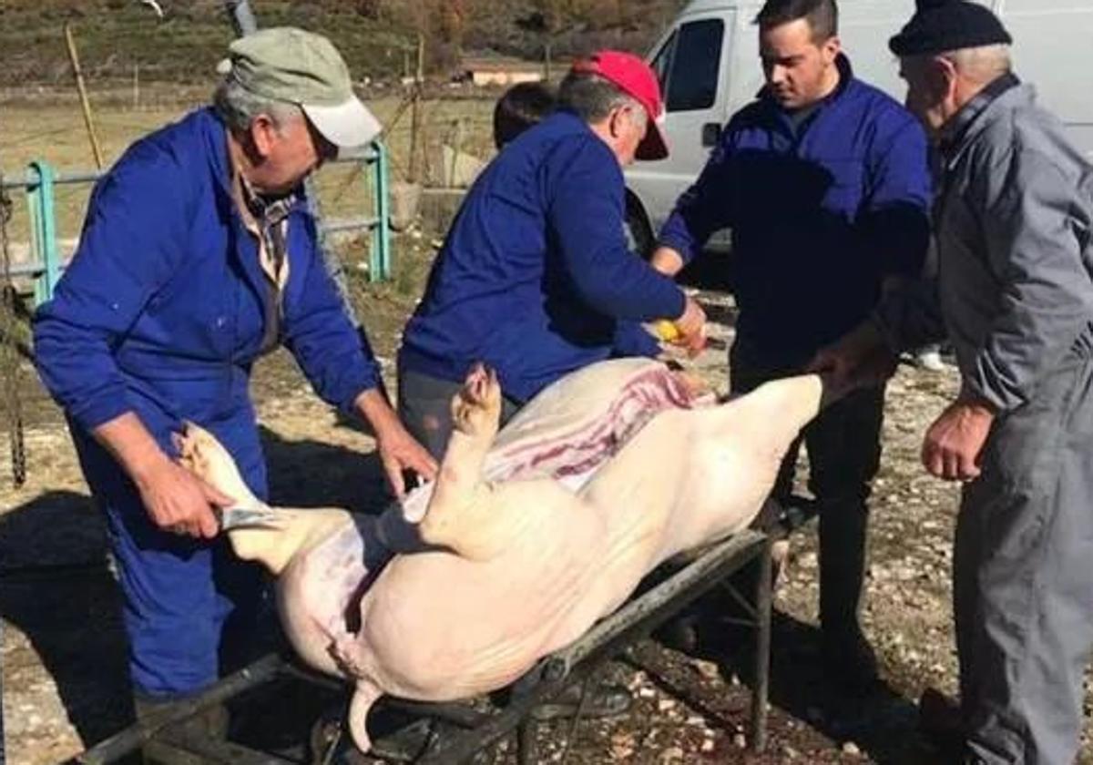 Imagen de una matanza en Carrizo de la Ribera.