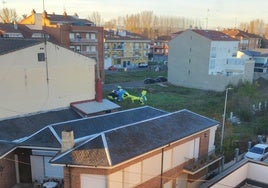 Helicoptero de Sacyl en el lugar del accidente.