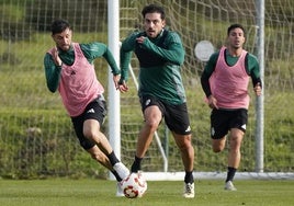 Borja Fernández, en un entrenamiento de esta semana.