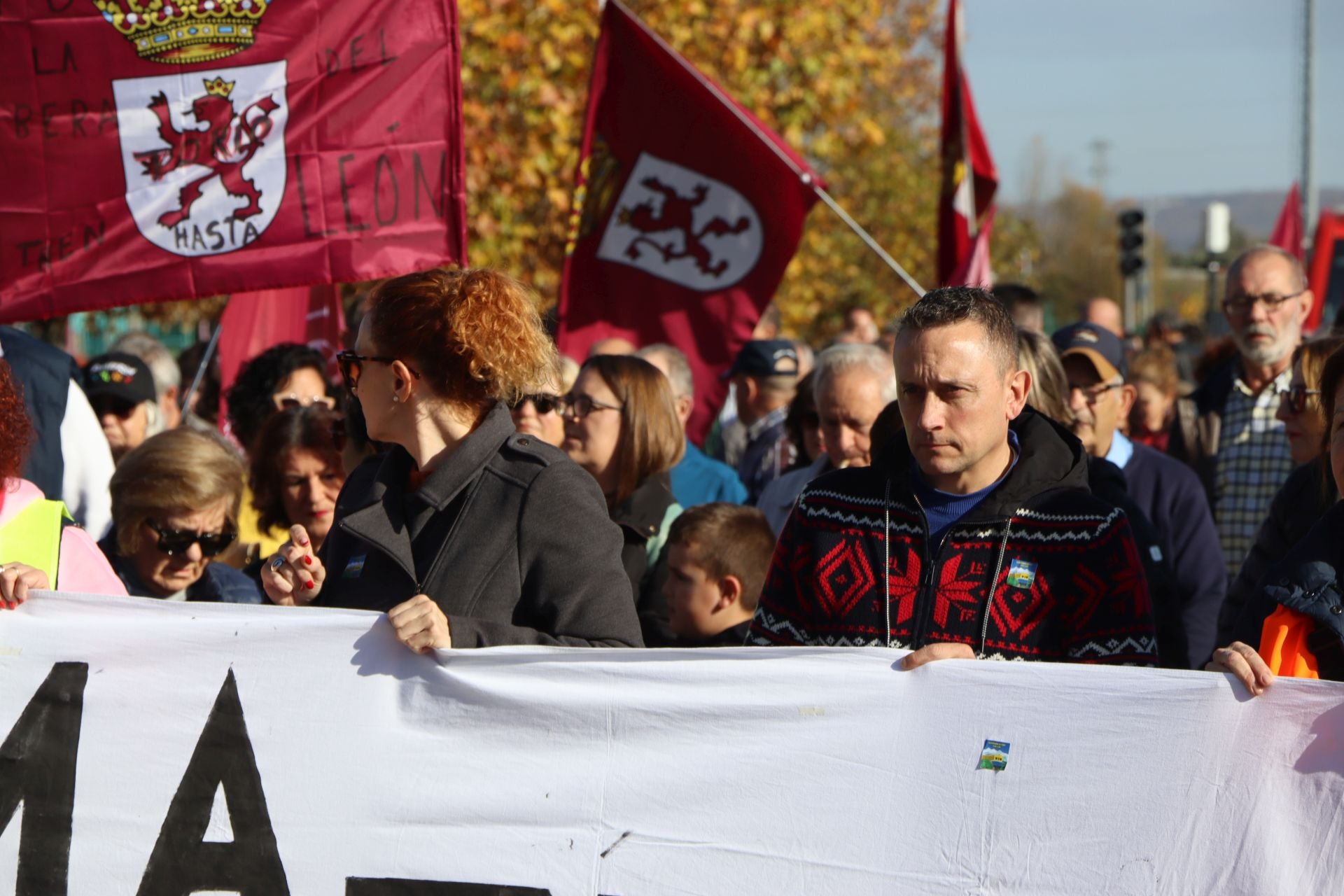 Manifestación por el futuro de Feve en León