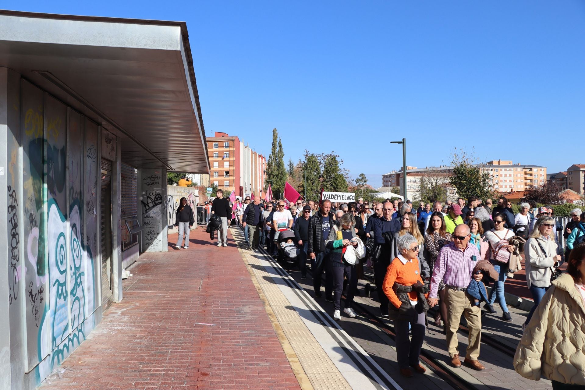 Manifestación por el futuro de Feve en León