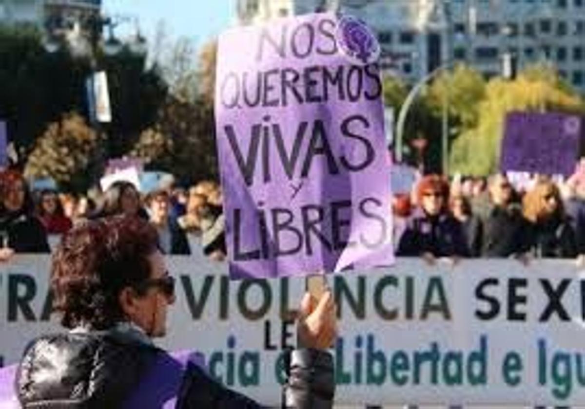 Imagen de archivo de una manifestación por el 25N.