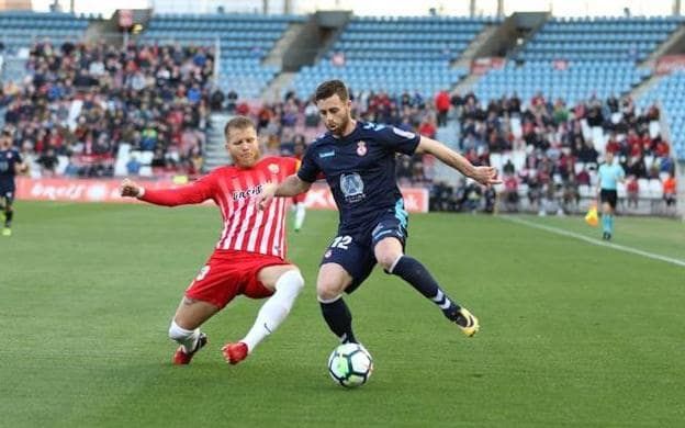 Rodri Ríos en un encuentro contra la UD Almería en Segunda División.