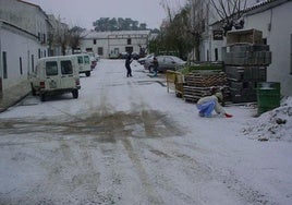 Nieve en una calle de León.