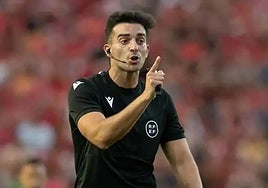 Éder Mallo, en el partido entre el Nástic y el Málaga.