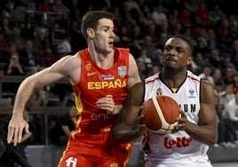 Xavi López-Arostegui, en otro partido del clasificatorio para el Eurobasket ante Bélgica.