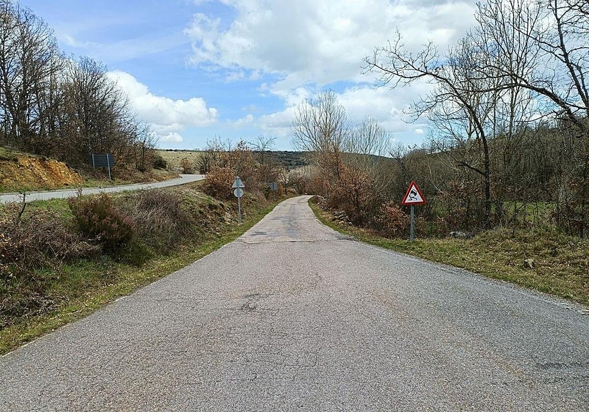 La carretera antes de la mejora.
