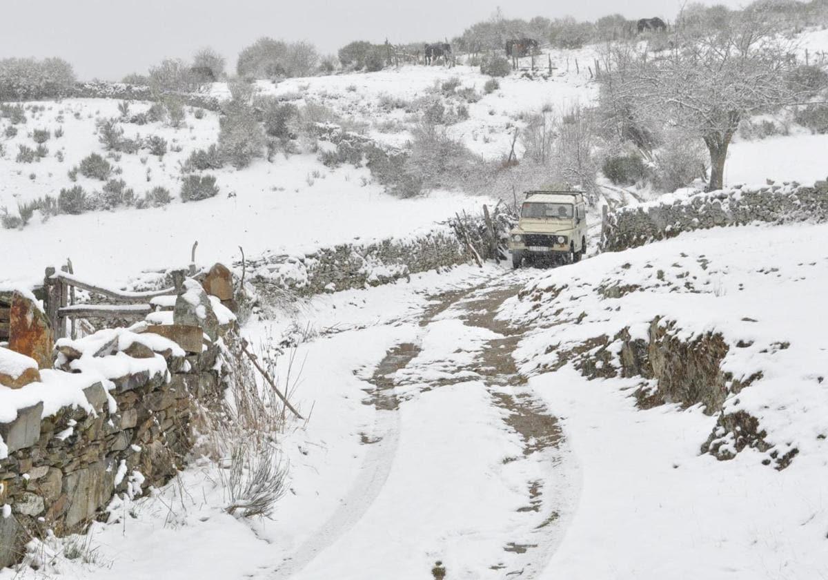 Imagen de archivo de la nieve en León.