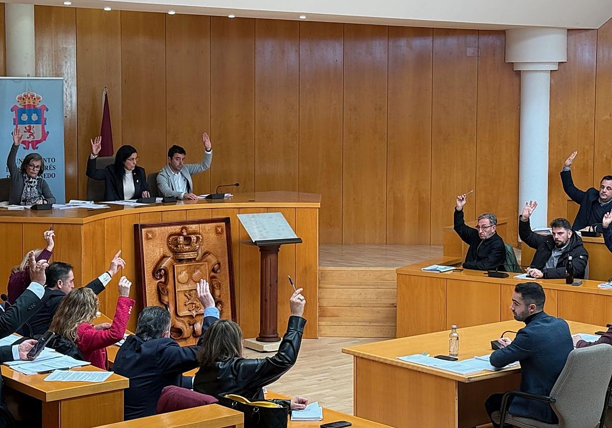 Imagen de la votación en el pleno de San Andrés del Rabanedo.