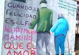 Sinesio y Socorro, en la emblemática imagen de sus paseos, inmortalizados en Ciñera.