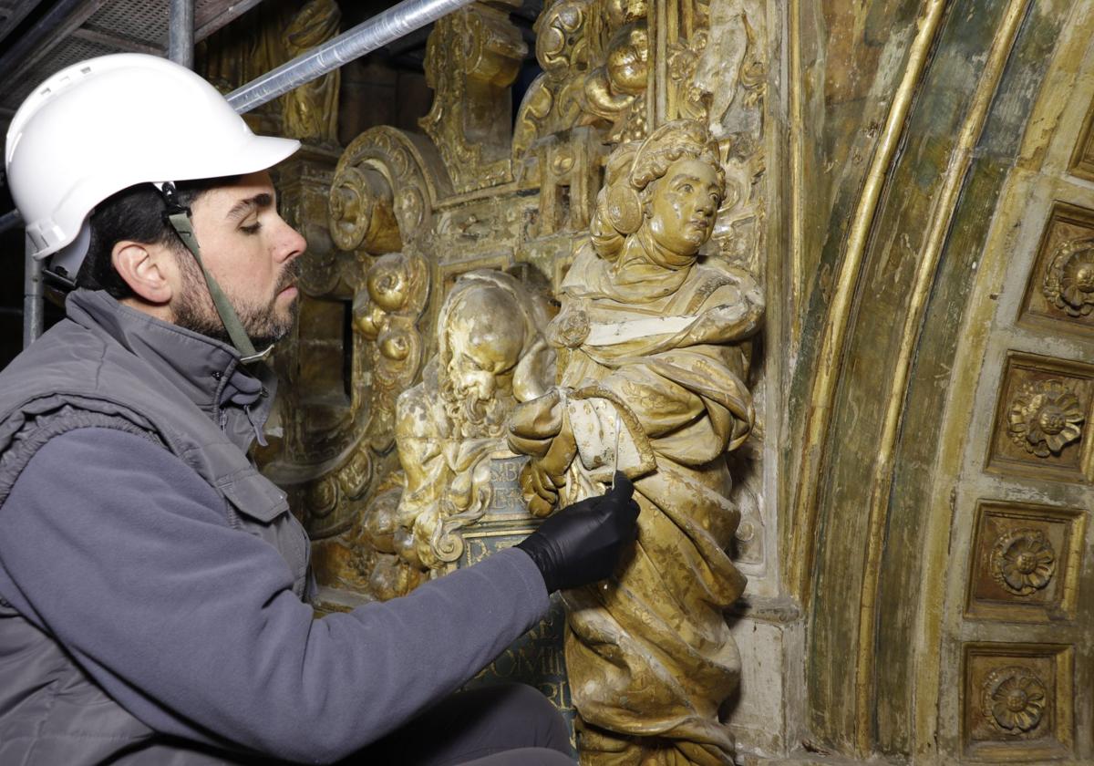 Restauración del trascoro de la Catedral de León.