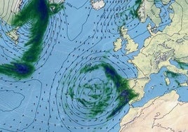 La borrasca entrando en la península.