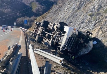 Muere un hombre de 38 años tras volcar su camión en la AP-66