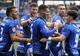 La Deportiva celebra un gol ante el Andorra