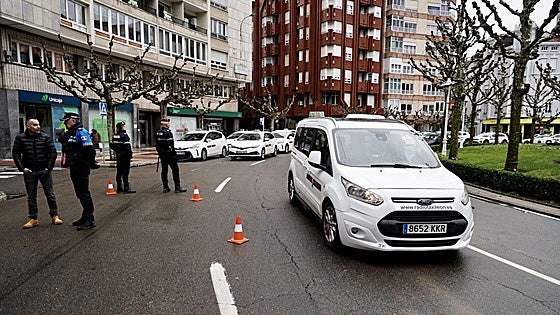 Protesta de los taxistas de León