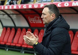 La celebración de un gol del partido del domingo.