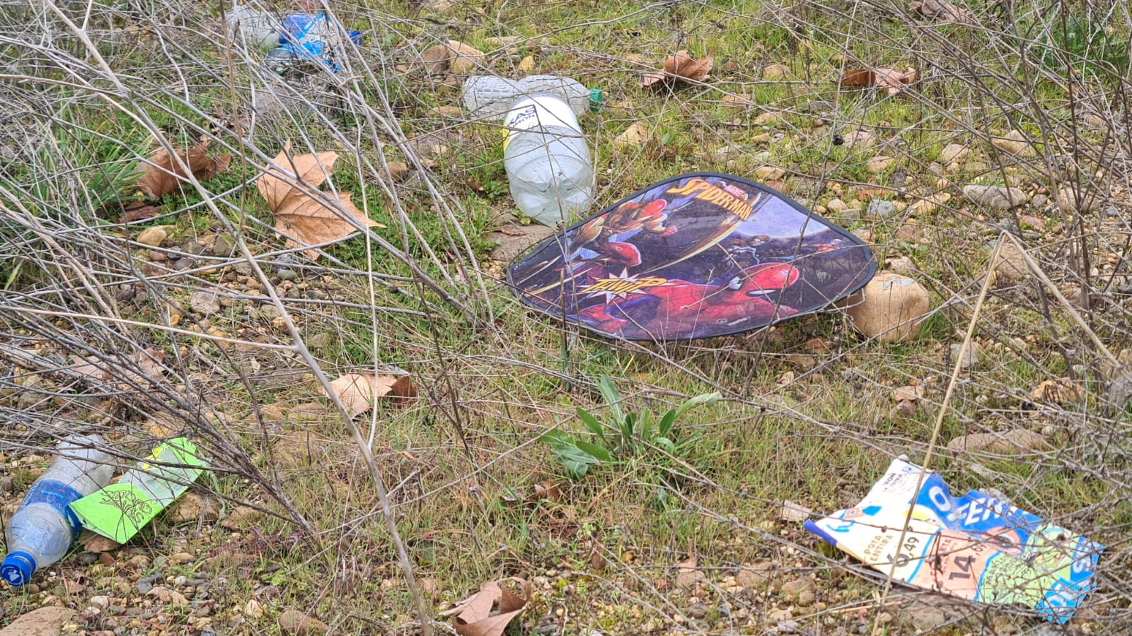 Basura acumulada junto a la estación de trenes