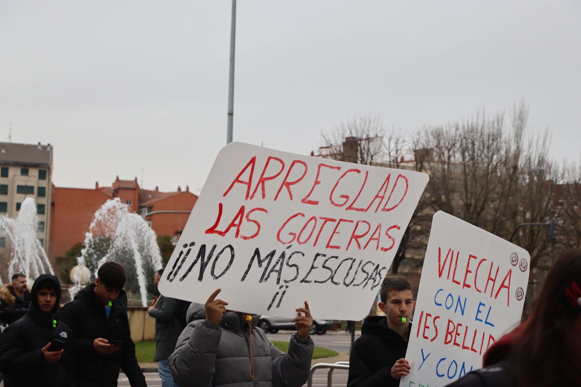 Manifestación del IES García Bellido en el centro de León